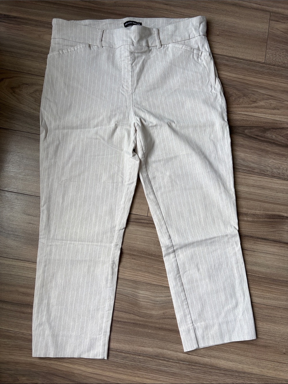 Hilary Radley Cream Pinstripe Capris
